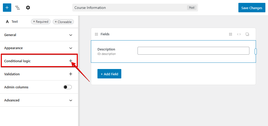 conditional logic in MB Builder