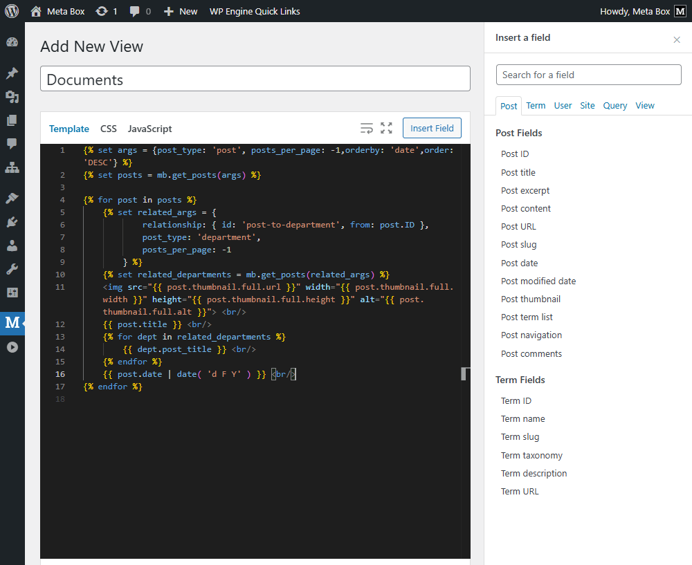Inserts all fields you need