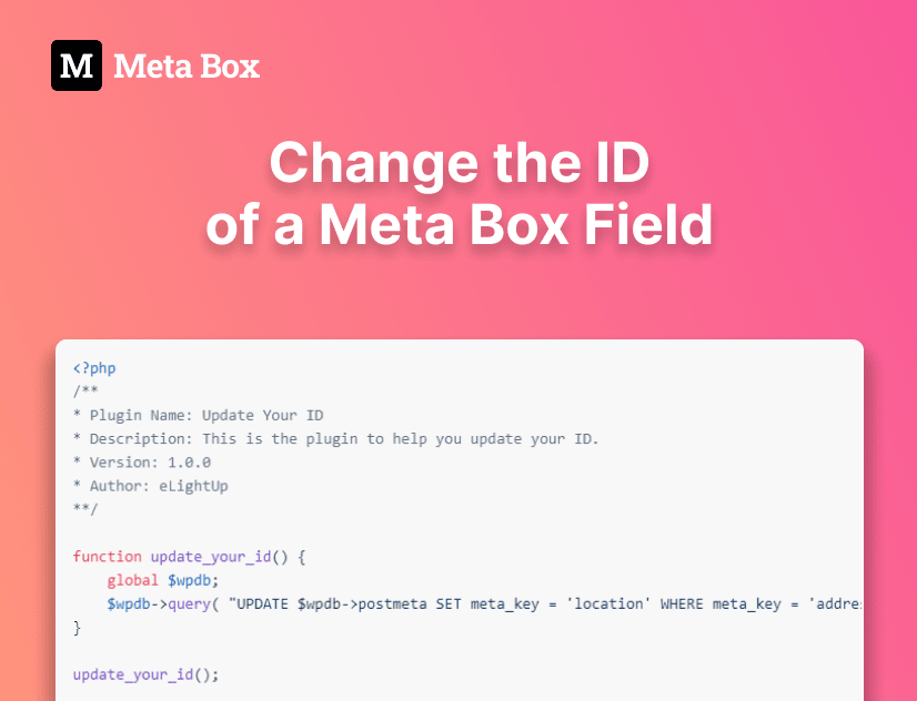 changing the ID of a Meta Box field
