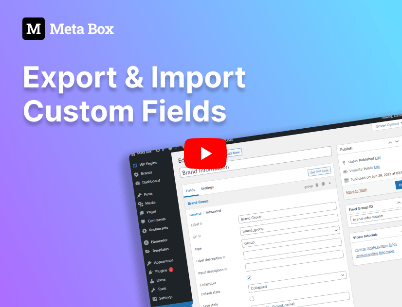 exporting and import custom fields