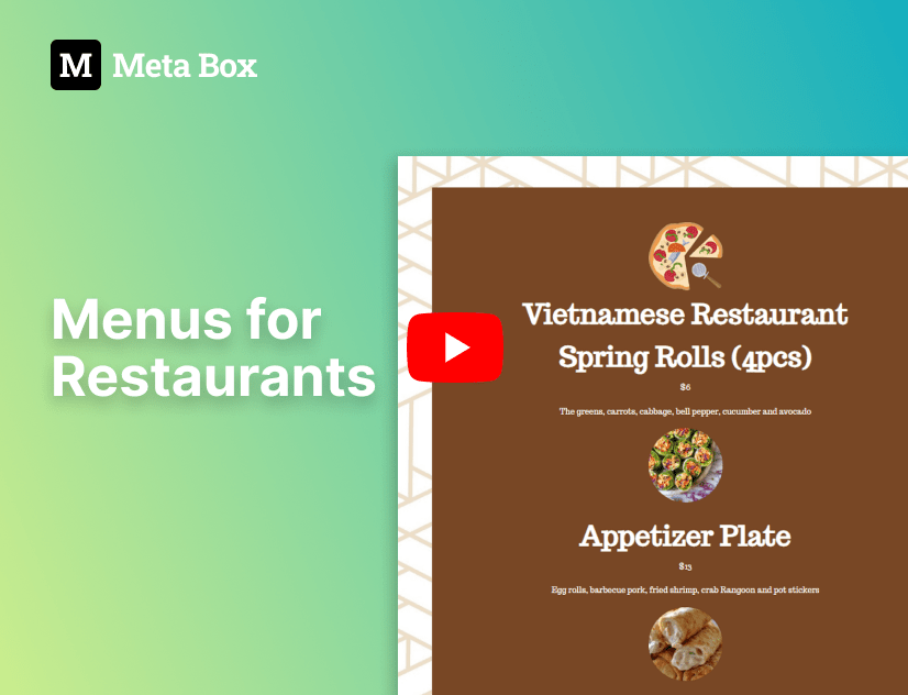 menus for restaurants