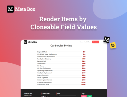 Reorder items by cloneable fields
