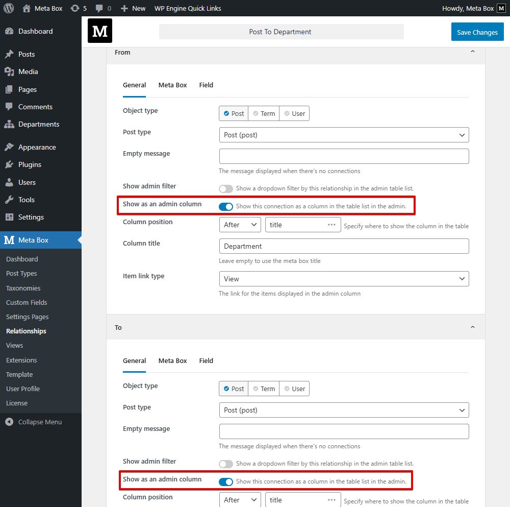 Check the setting of the admin column