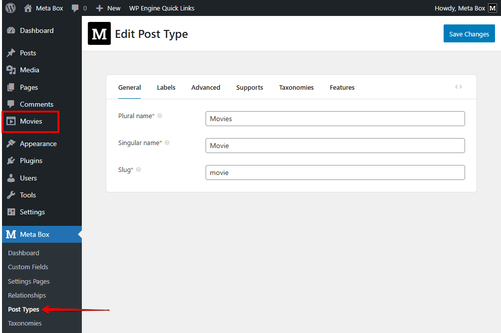 create movie post type
