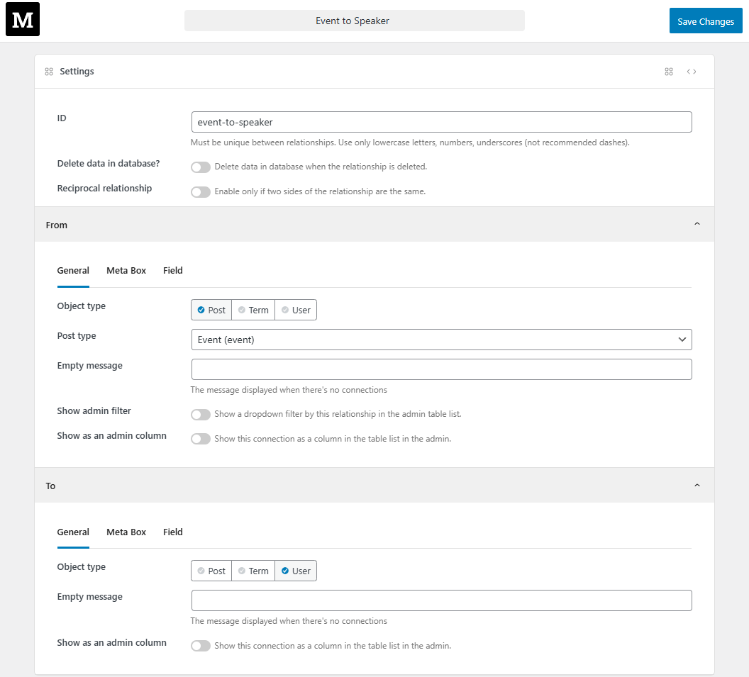 Create a relationship with MB Builder