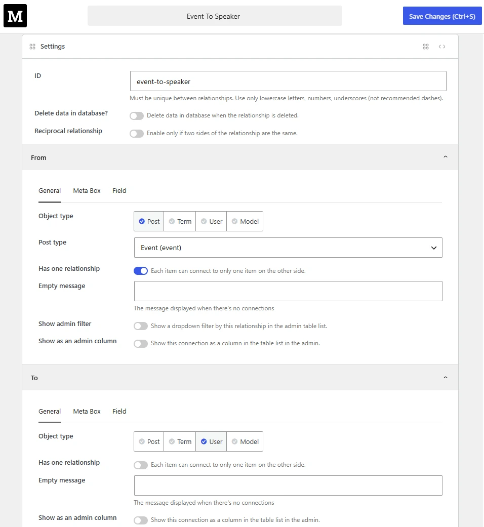 Create a relationship with MB Builder