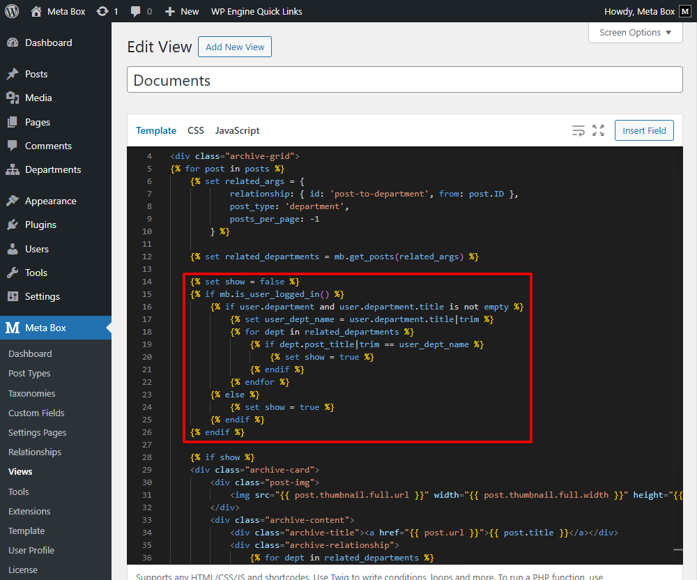 Add code to filter by relationship