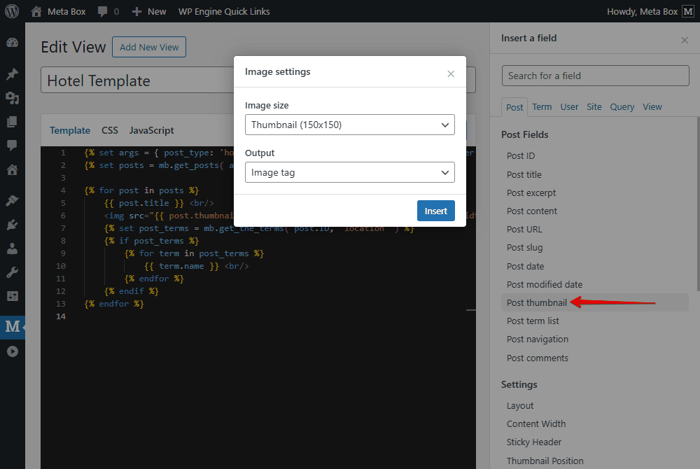 Insert post thumbnail