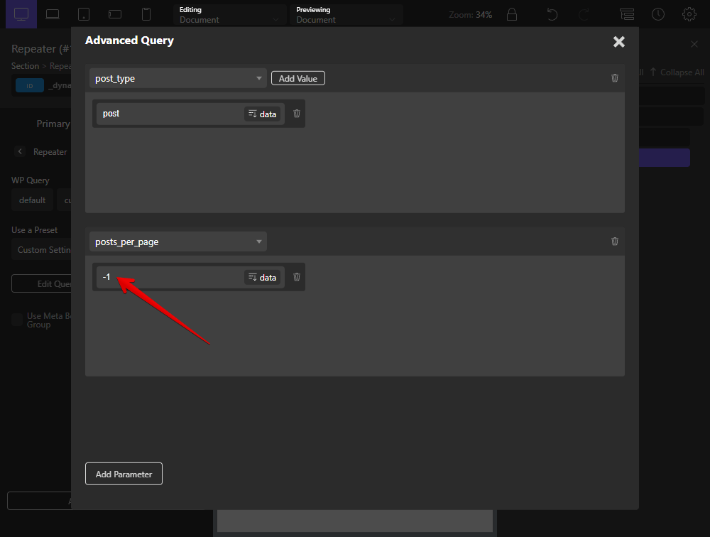 I want to get all the posts we have, so the setting will be like this