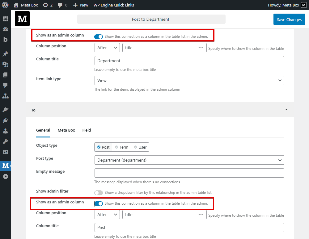 Show admin columns