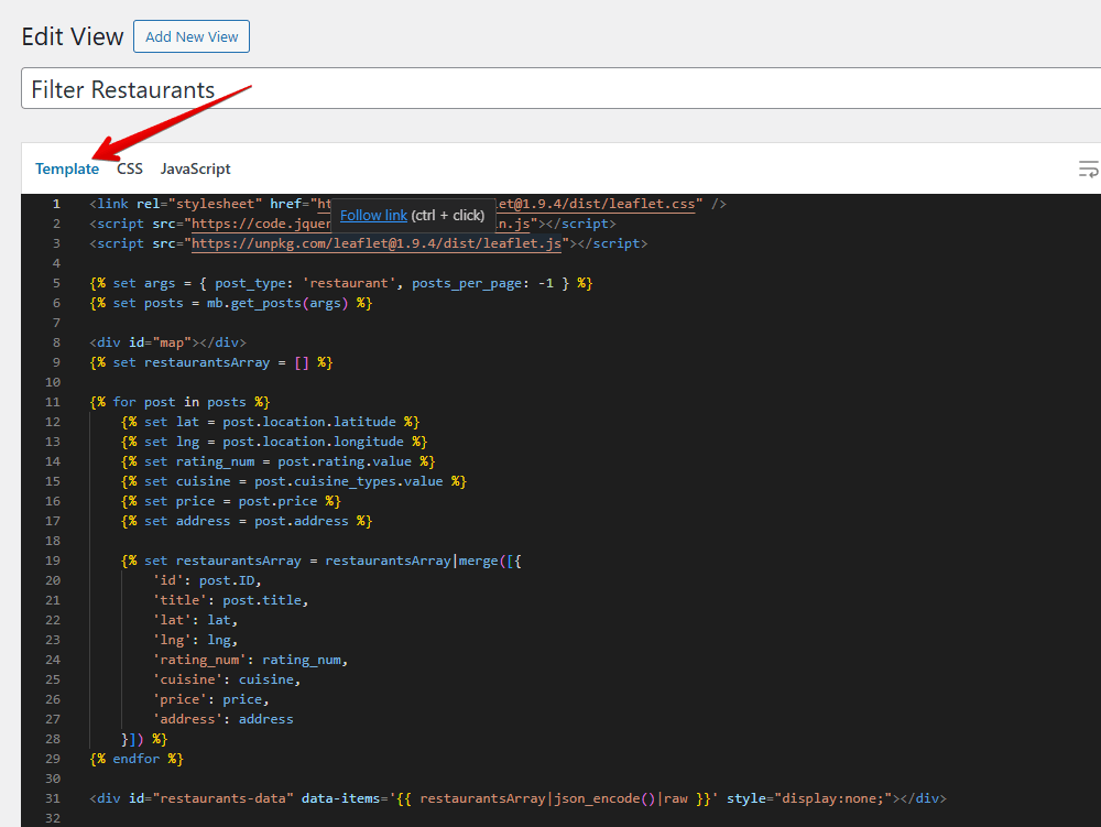To improve the layout and show the restaurant information on a map instead of plain text from custom fields
